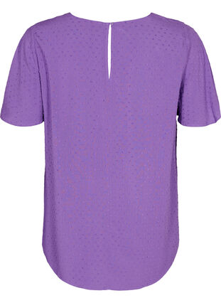 Strukturert viskosebluse med flaggermusermer, Royal Lilac, Packshot image number 1