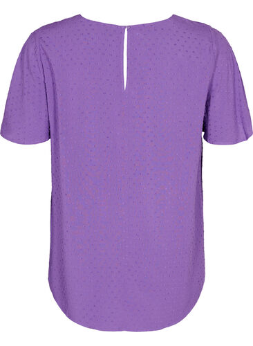 Strukturert viskosebluse med flaggermusermer, Royal Lilac, Packshot image number 1
