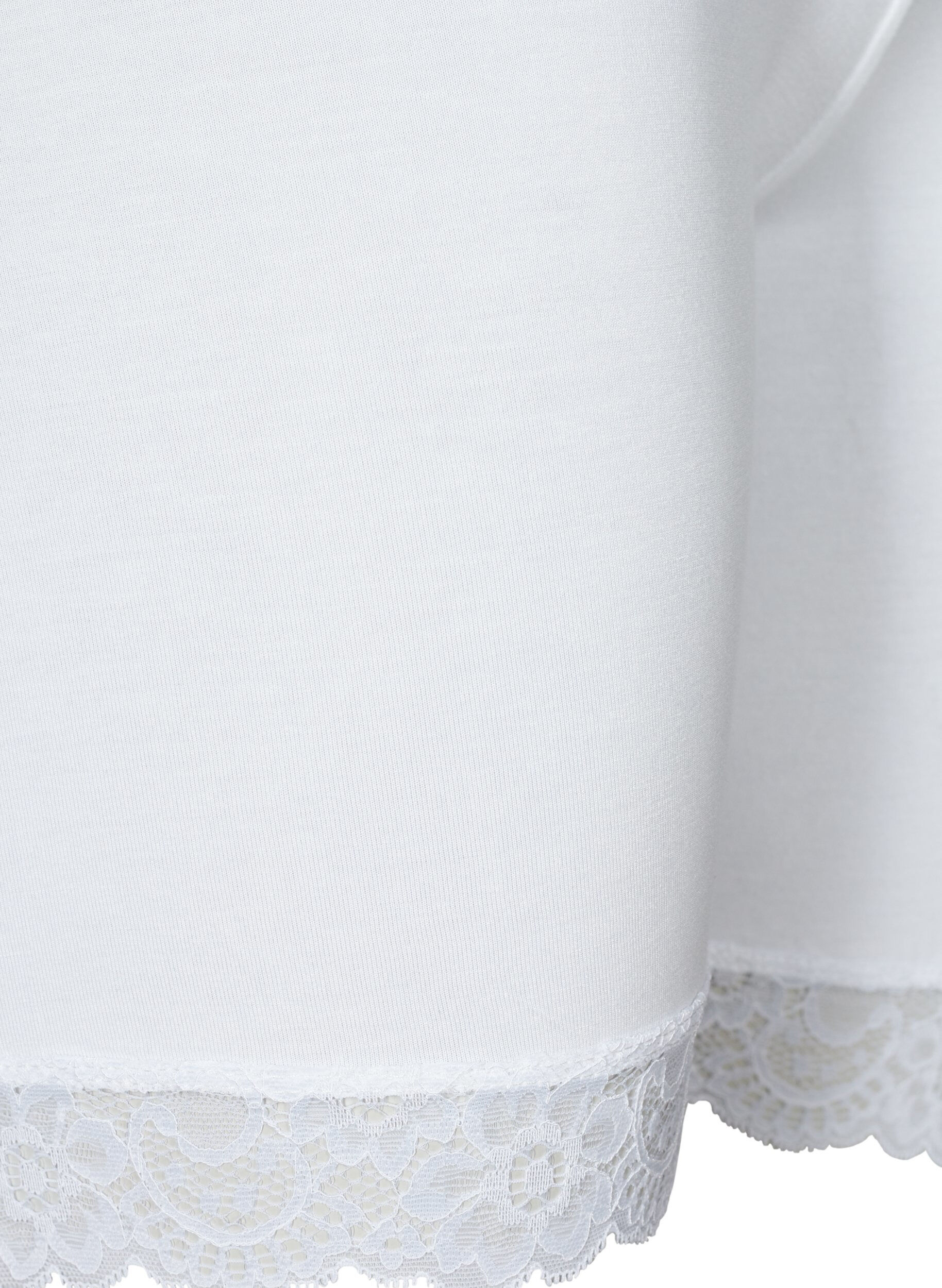 Zizzi Sykkelshorts med blondekant, Hvit, Packshot image number 3