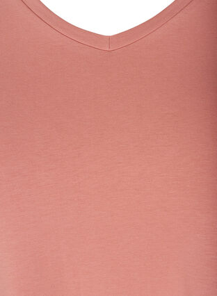 Basis T-skjorte med V-hals, Rosa, Packshot image number 2
