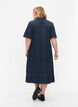 Skjortekjole i denim med korte ermer, Blå, Model image number 1