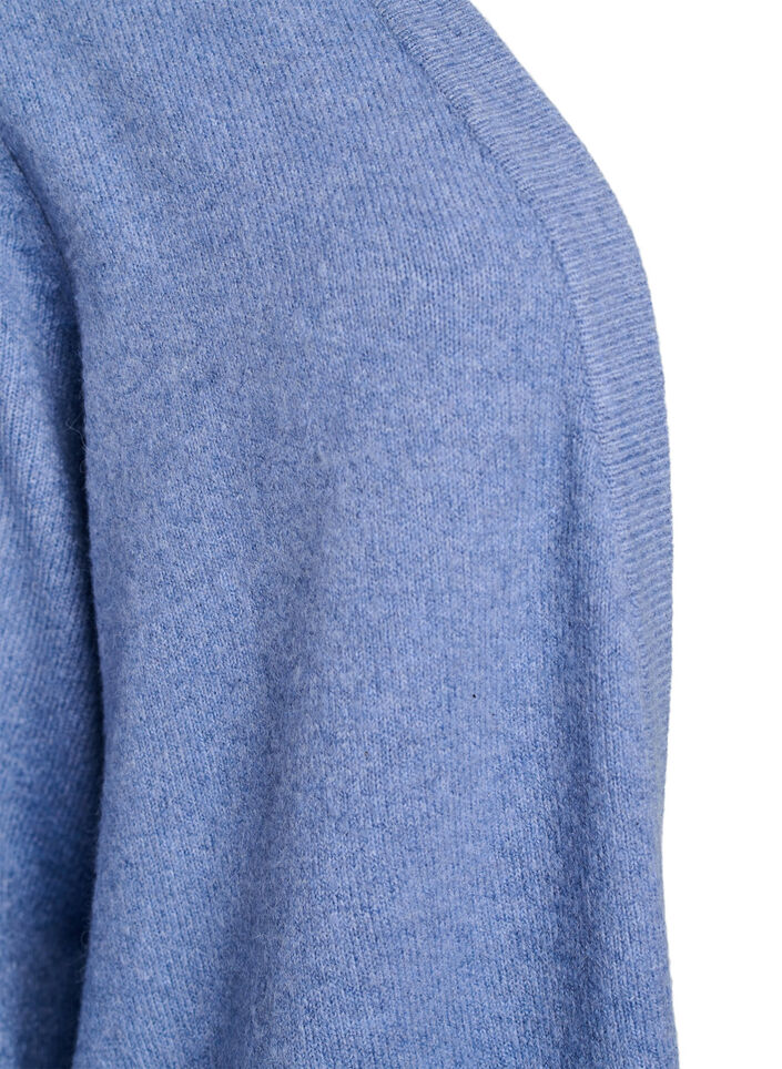 Ribbestrikket cardigan med lommer, Bl&aring;, Packshot image number 2