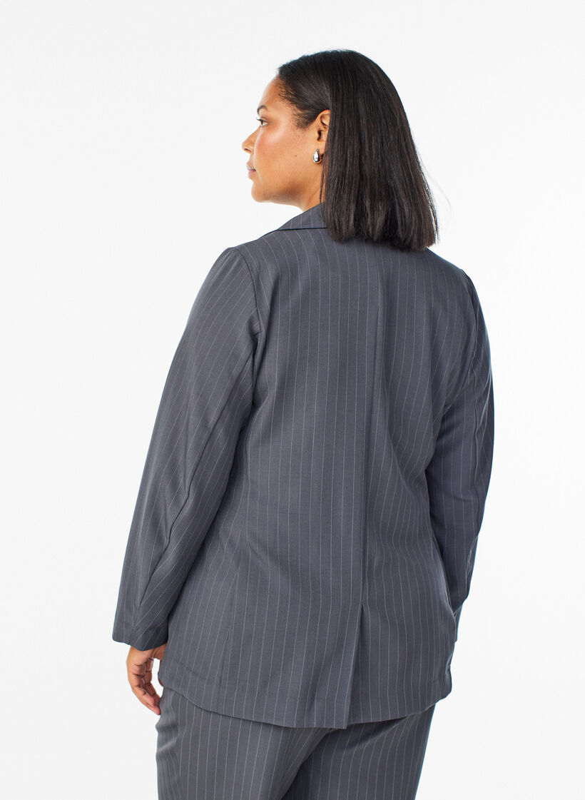 FLASH - Blazer med lommer og splitter, Grå, Model image number 2