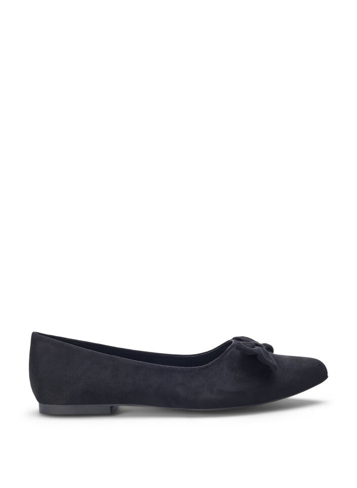 Ballerinasko med vid passform og sløyfe, Black, Packshot