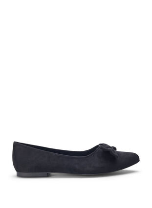 Zizzi Wide fit - Ballerinapumps med sløyfe, Svart, Packshot image number 0