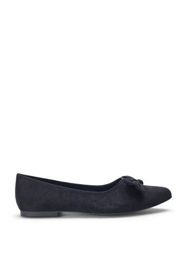 Zizzi Wide fit - Ballerinapumps med sløyfe, Svart, Packshot image number 0