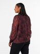 Gjennomsiktig skjortebluse med blomsterm&oslash;nster og knytedetalj, M&oslash;rk Bordeaux, Model image number 2