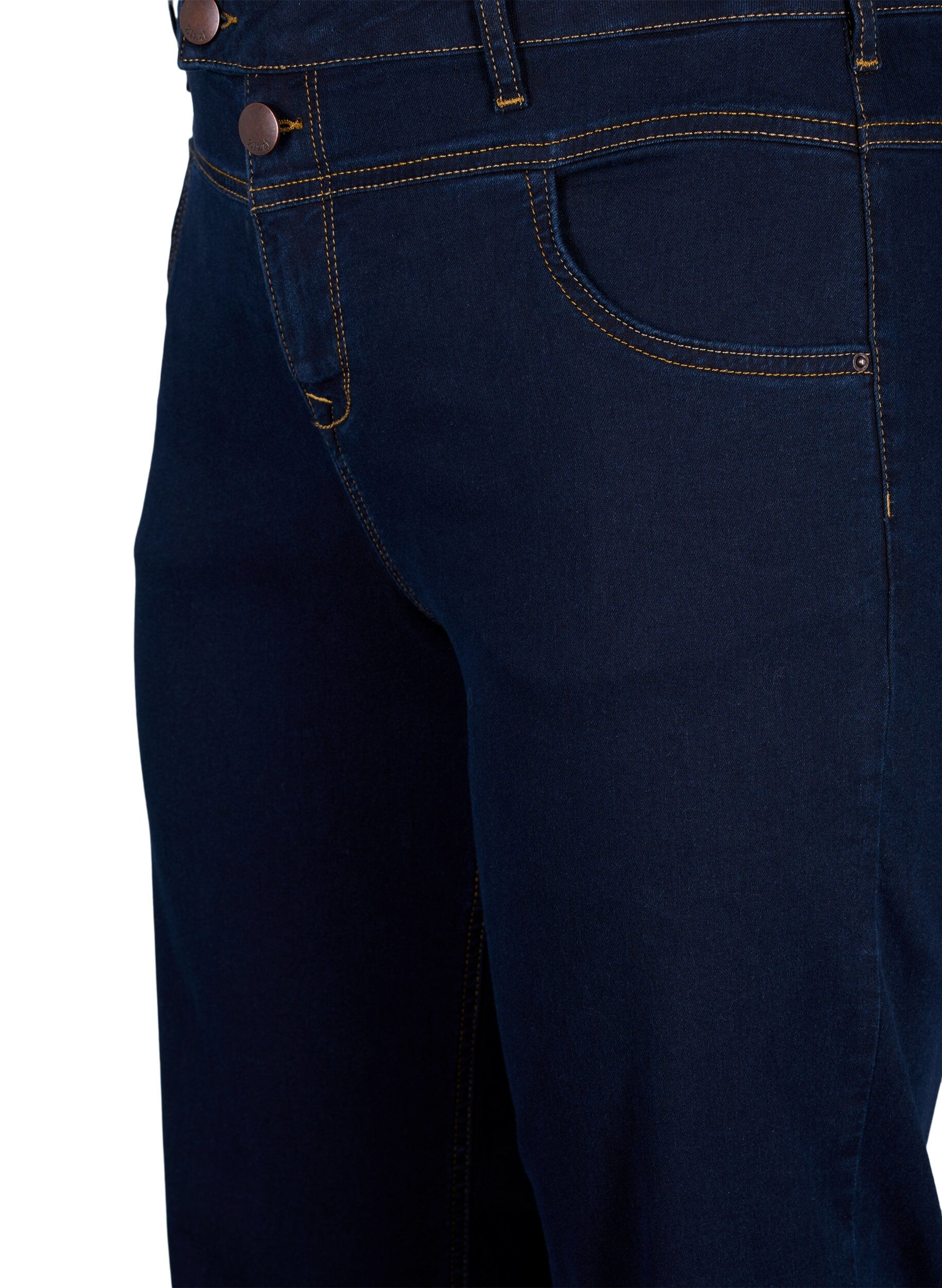 ZizziRegular fit Gemma jeans med h&oslash;y midje, Bl&aring;, Packshot image number 2
