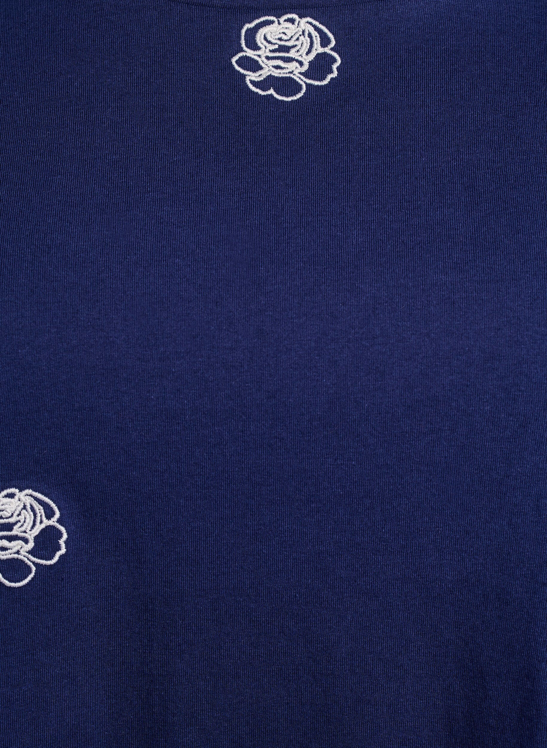 ZizziT-skjorte i &oslash;kologisk bomull med broderte motiv, Bl&aring;, Packshot image number 2