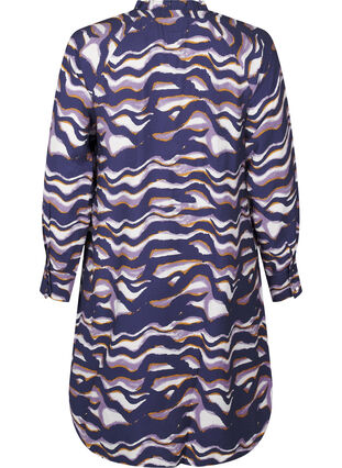 Zizzi Knelang kjole med print og A-form, Naval Academy AOP, Packshot image number 1