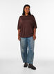 Loose fit T-skjorte i viskose jersey, Brun, Model image number 1