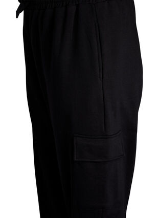Zizzi Cargo-bukser i mykt gensermateriale, Black, Packshot image number 3
