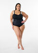 Badedrakt med polstring og kontrastdetaljer, Svart, Model image number 0