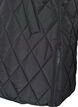Mellomlang quiltet vest med hette, Svart, Packshot image number 3