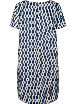 Mønstrete kjole med korte ermer, Oval AOP, Packshot image number 1