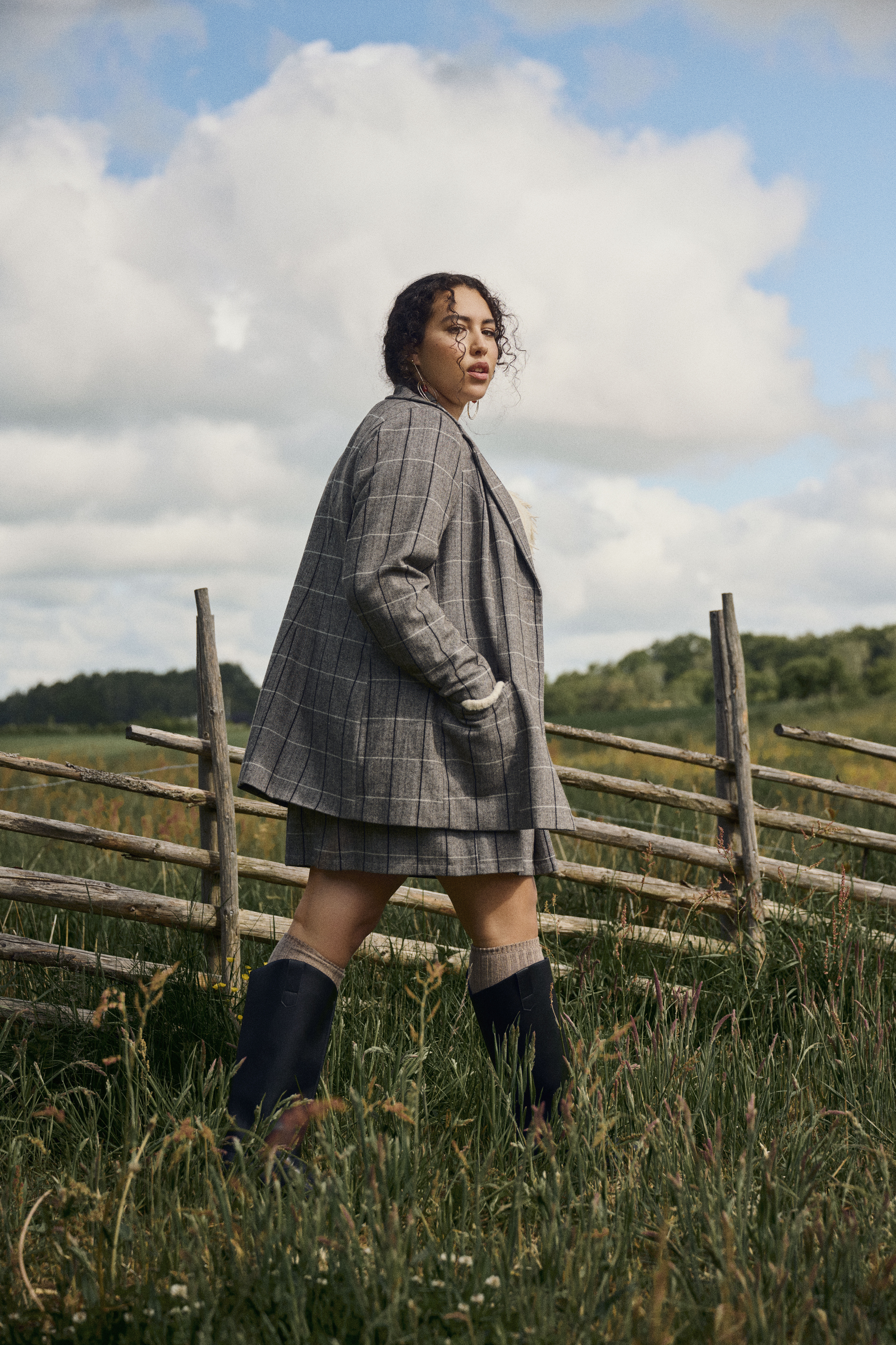 Zizzi Sett i gr&aring; ruter, , Model