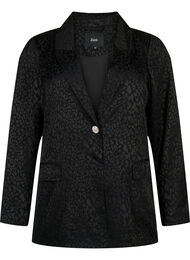 Jacquard-blazer i viskose, ton-i-ton, Black