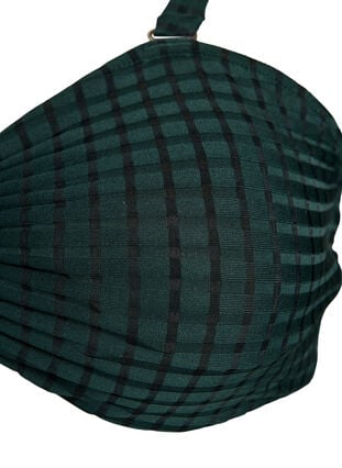 Zizzi Rutete bikinioverdel med avtagbare stropper, Grønn, Packshot image number 2