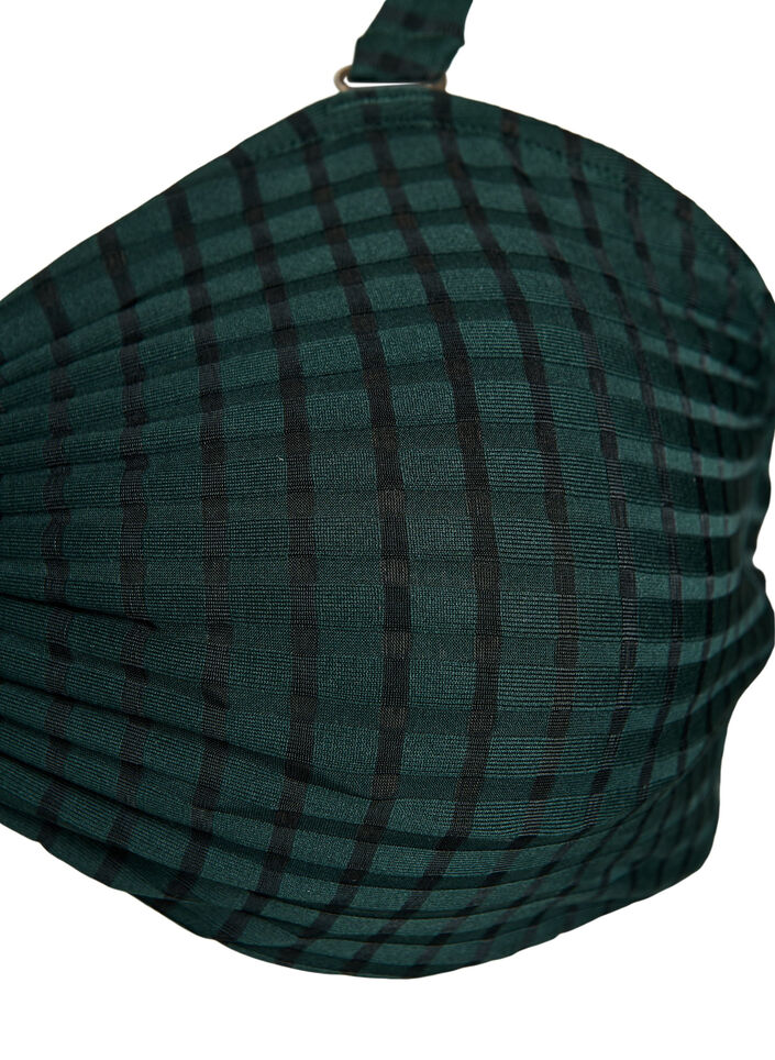 Rutete bikinioverdel med avtagbare stropper, Grønn, Packshot image number 2