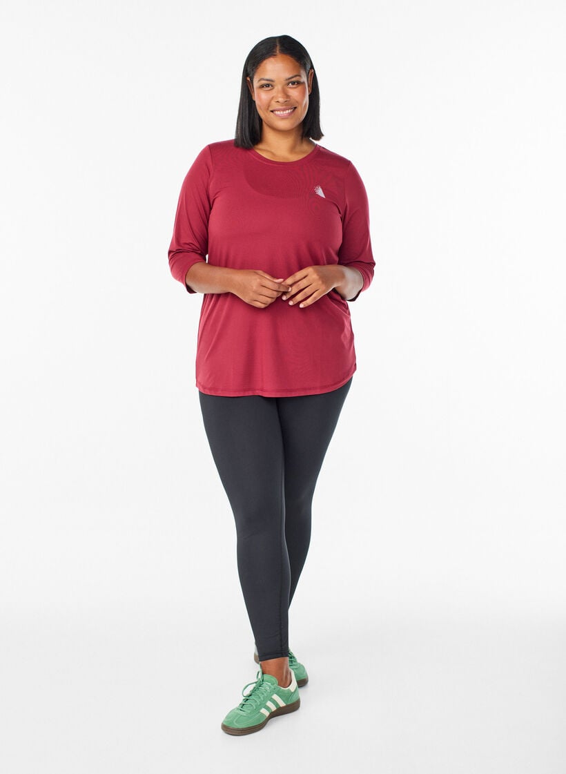 Treningsbluse med 3/4-ermer, R&oslash;d, Model image number 1