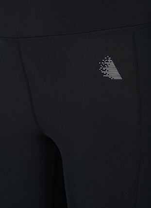 Cropped treningstights med lomme og refleks, Black, Packshot image number 2