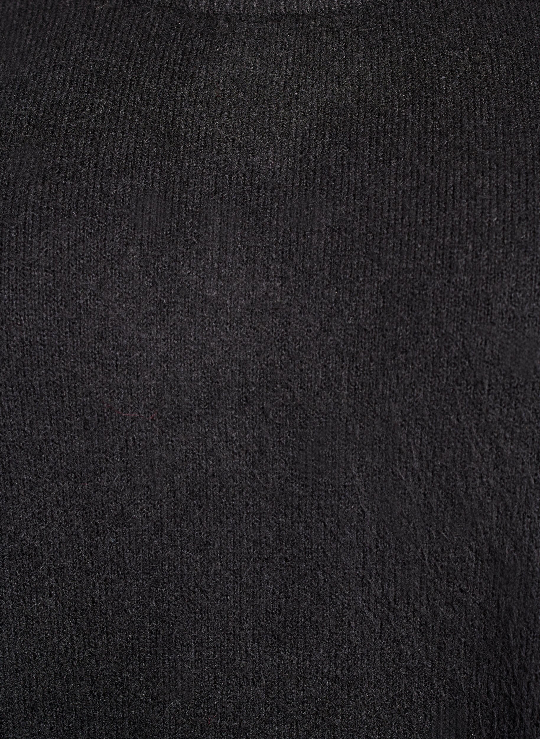 Zizzi Kort ermel&oslash;s strikkekjole, Svart, Packshot image number 2