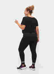 Treningstights med refleks og innvendig fleece, Black, Model