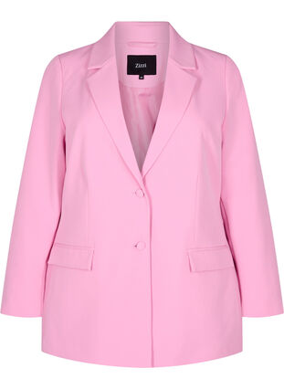 Zizzi Klassisk blazer med knappelukking, Begonia Pink, Packshot image number 0