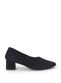 Wide fit – Pumps i semsket skinn, Black Wide fit – Pumps i semsket skinn