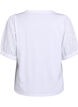 T-skjorte med Broderie Anglaise-ermer, Hvit, Packshot image number 1