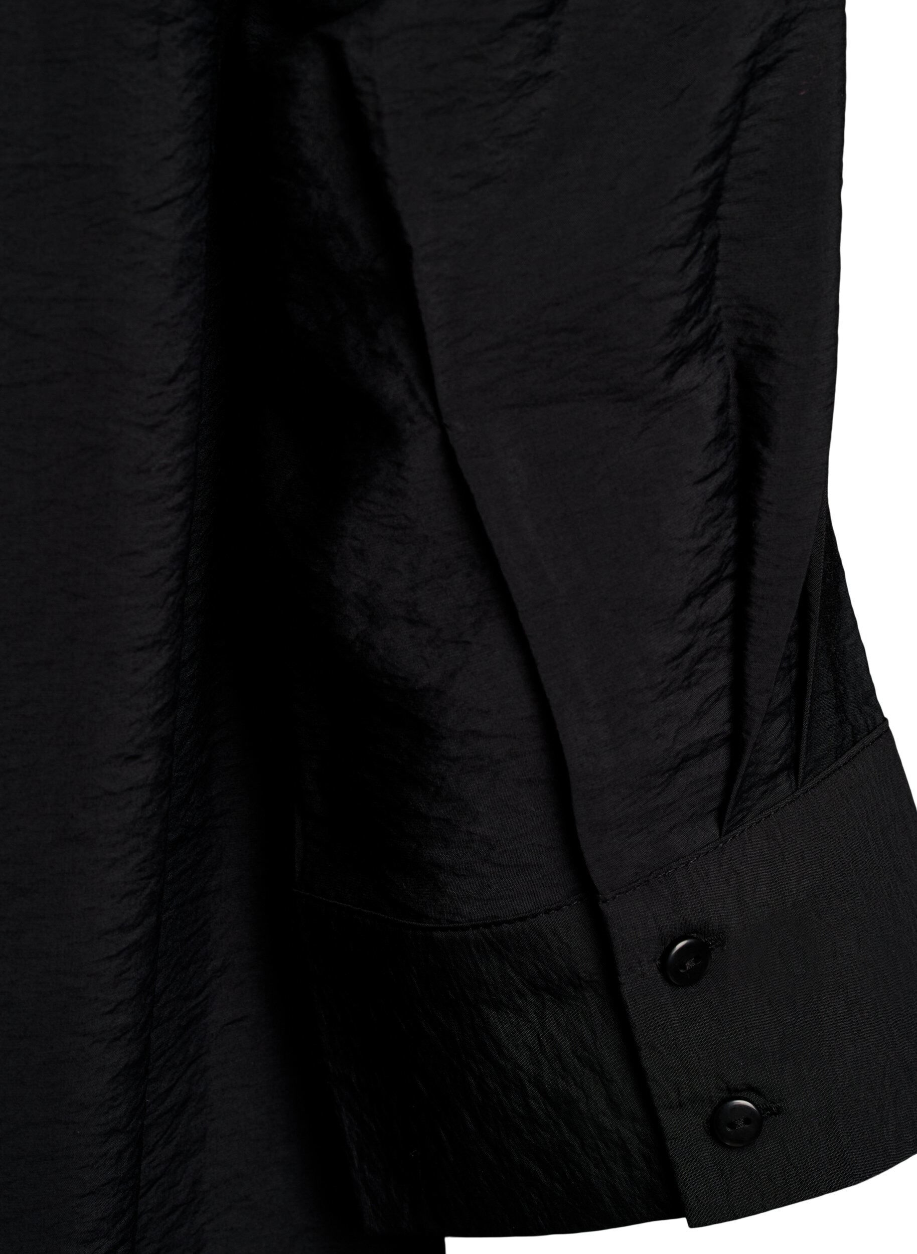 ZizziKort kjole med krage og brystlomme, Svart, Packshot image number 3