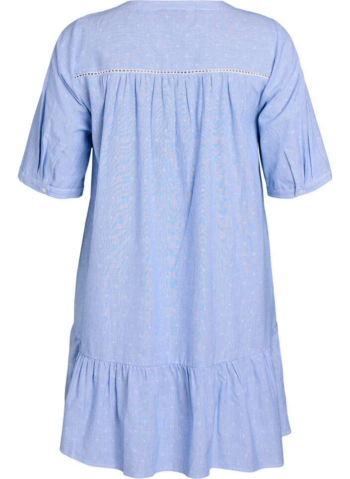 Kort kjole med blondebånd og A-form, Blue Stripe, Packshot