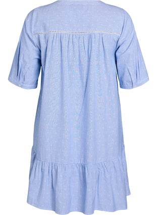 Zizzi Kort kjole med blondebånd og A-form, Blue Stripe, Packshot image number 1