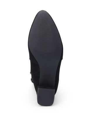 Zizzi Wide fit - Semsket ankelstøvler med hæl, Black, Packshot image number 5