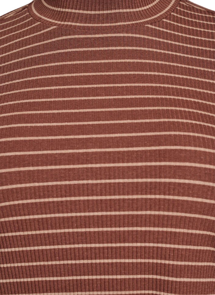 Stripet ribbet jerseybluse med høy hals, F. Fudge Caribou, Packshot