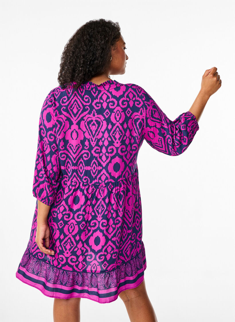 Kort kjole med trykk og a-form, Night Sky AOP, Model image number 1