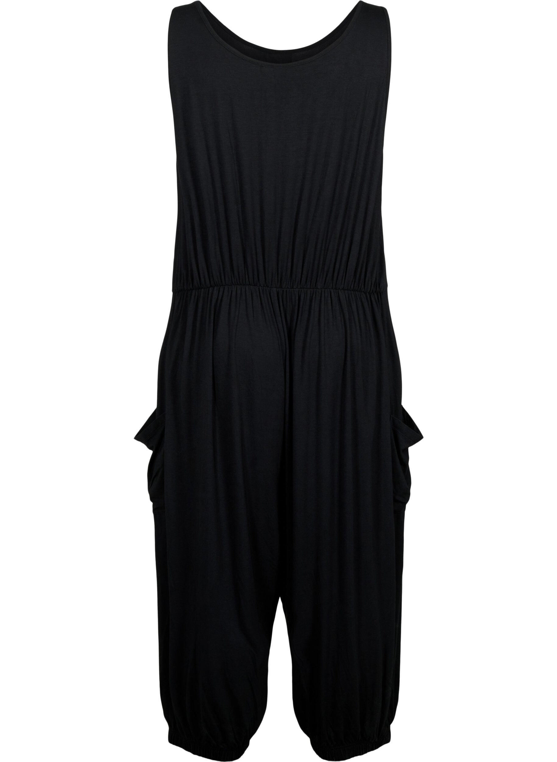 Zizzi Ermel&oslash;s jumpsuit med lommer, Black, Packshot image number 1