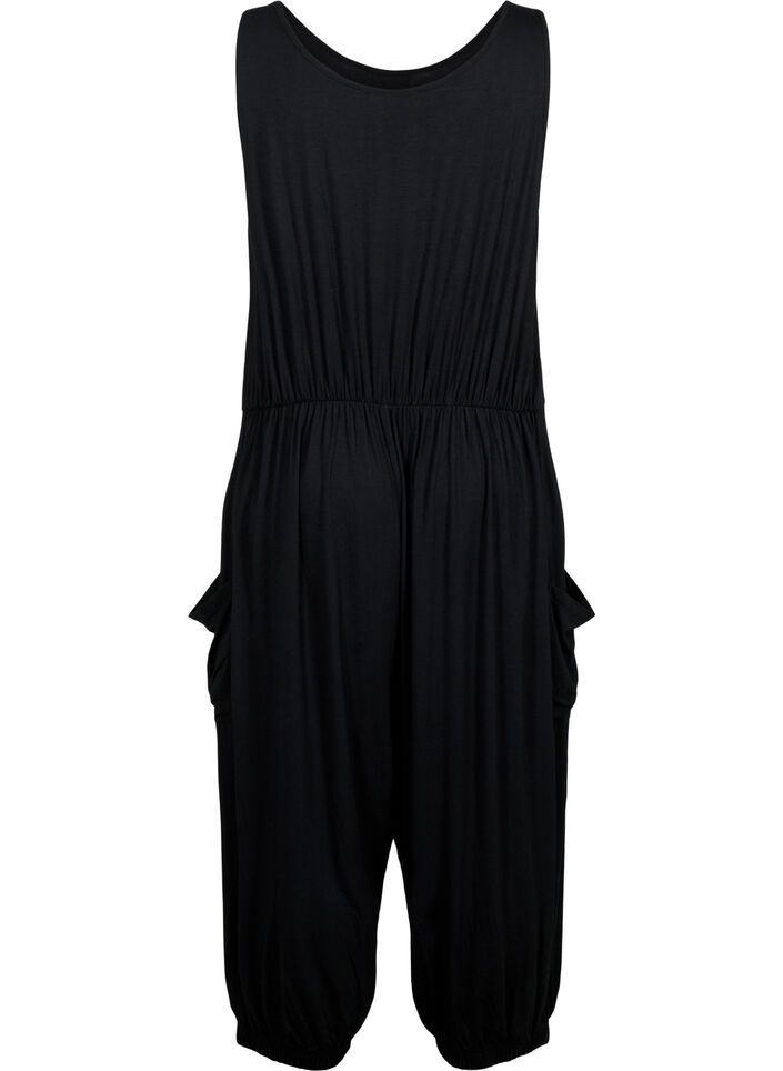 Ermeløs jumpsuit med lommer, Black, Packshot image number 1