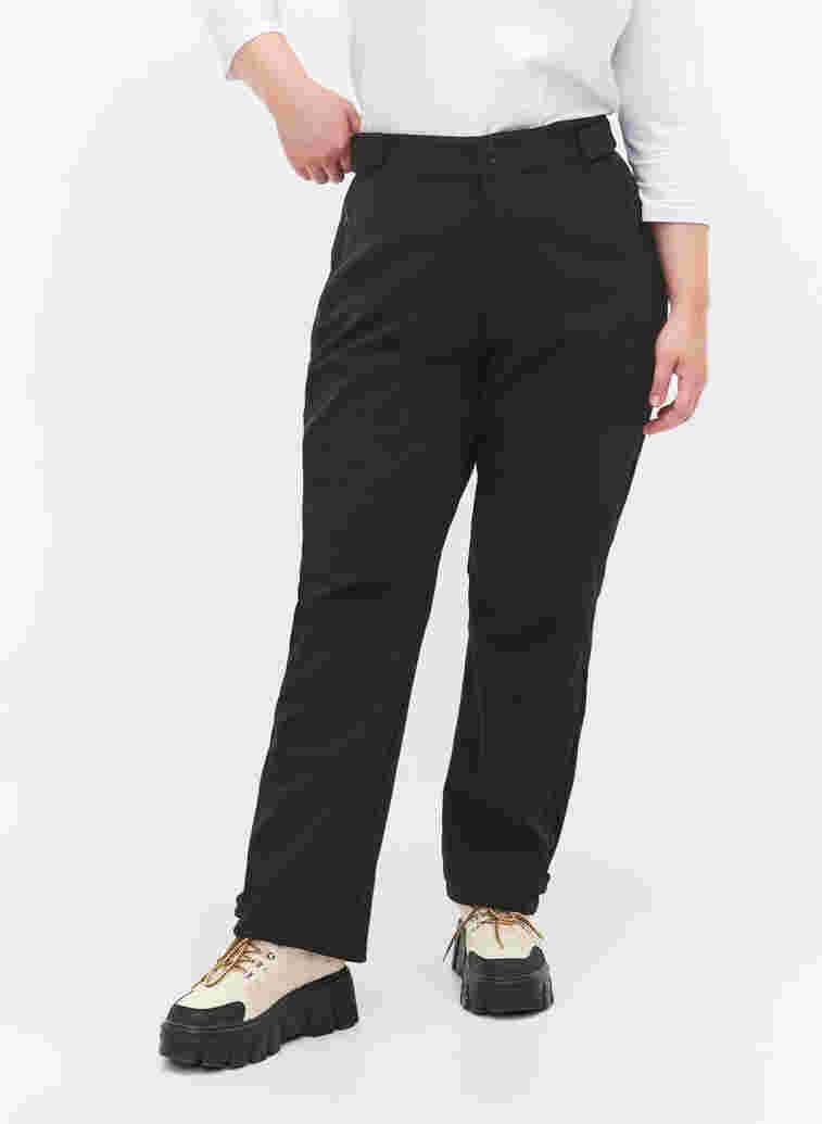 Softshellbukser med borrelås, Black, Model