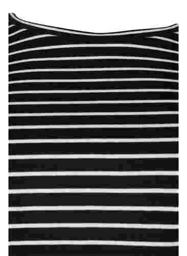 Basis T-skjorter i bomull, 2 stk., Black/Black Stripe, Packshot image number 3