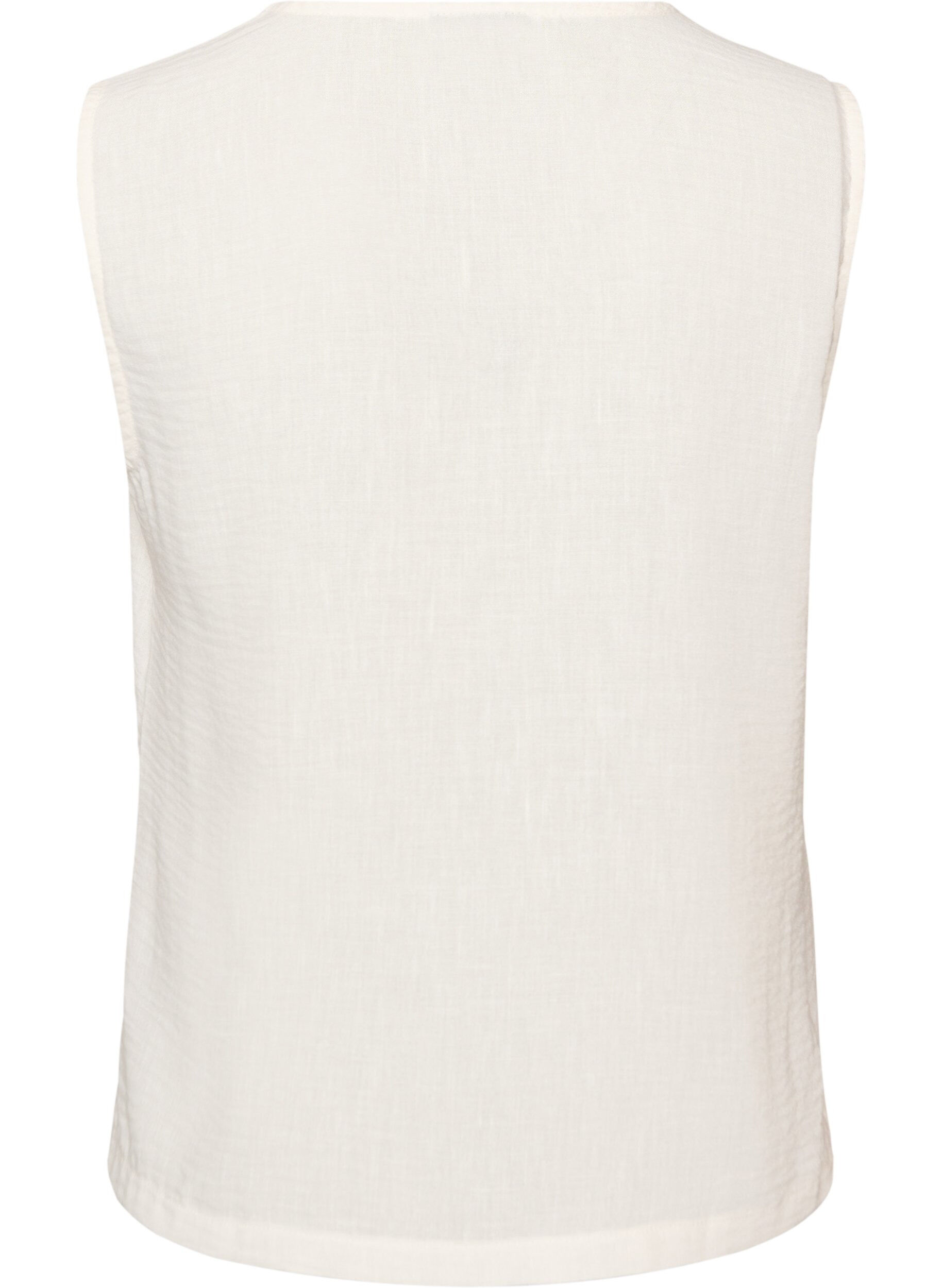 ZizziErmel&oslash;s vest med V-hals og knapper, Vanilje, Packshot image number 1