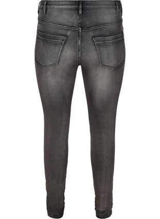 Zizzi Super slim Amy jeans med høyt liv, Dark Grey Denim, Packshot image number 1