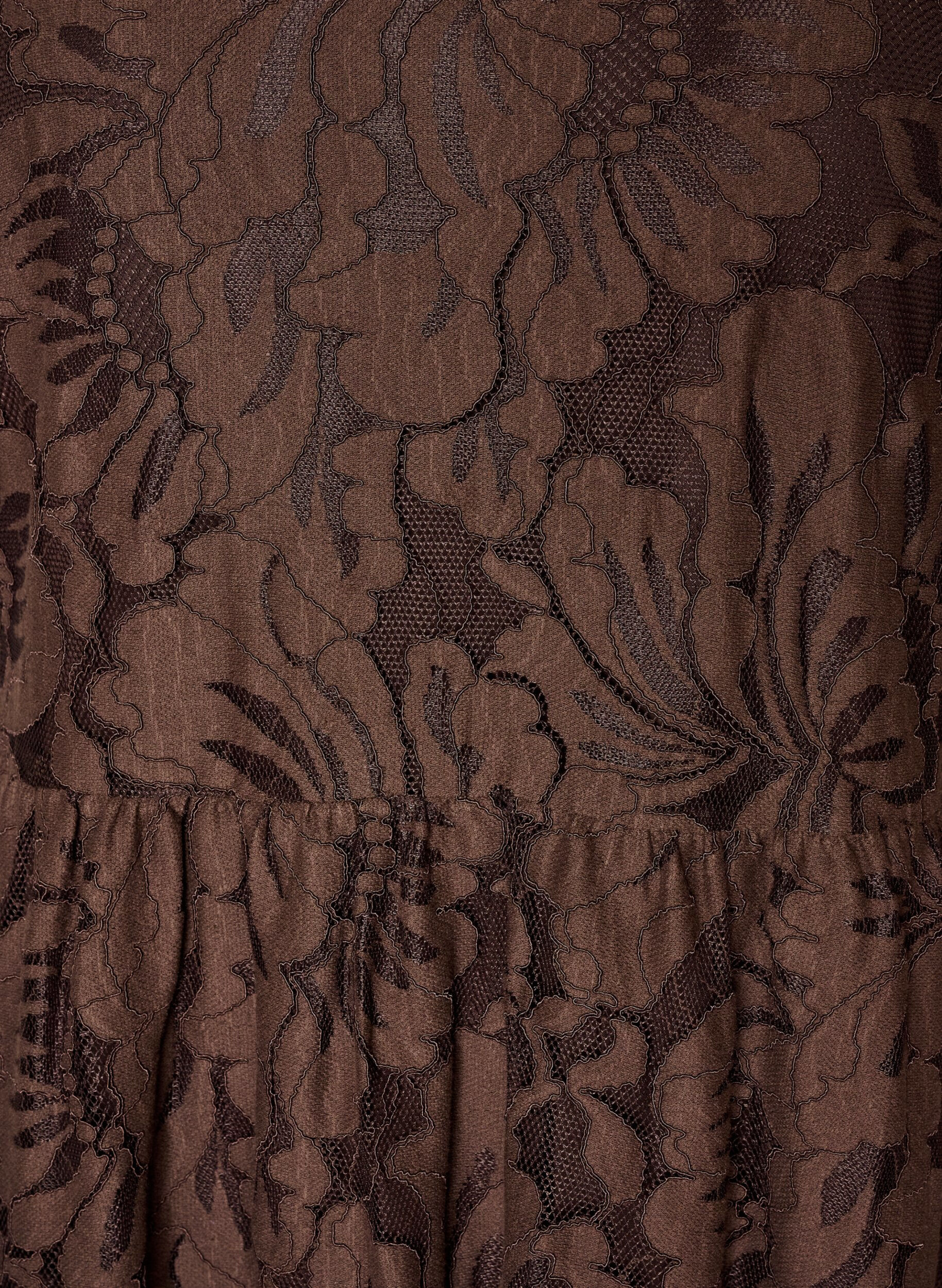 ZizziMidikjole i blomstret jacquard, Brun, Packshot image number 2