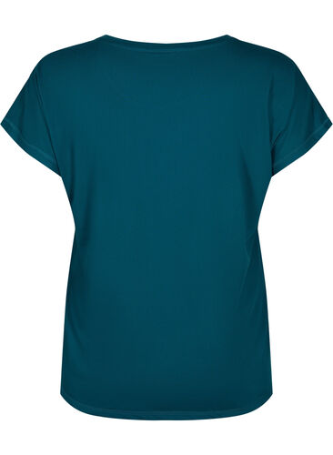 Kortermet trenings-T-skjorte, Deep Teal, Packshot image number 1