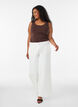 Ensfarget basic topp i bomull, Brun, Model image number 1