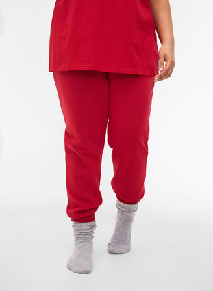 Løse joggebukser med lommer, Red, Model image number 3