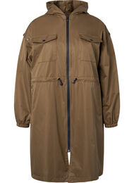 Vindtett parkas med justerbar midje, Teak