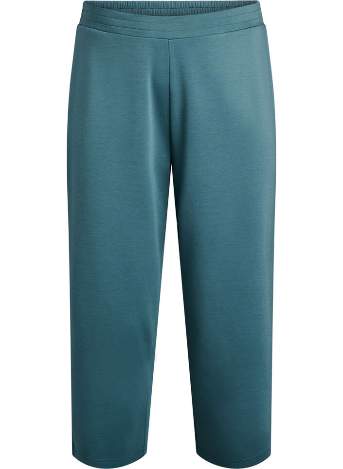 7/8 modal-miks bukser med lommer, Grønn, Packshot image number 0