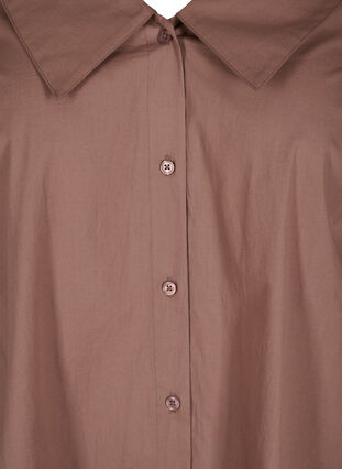 Lang skjorte i bomull med stor krave, Deep Taupe, Packshot image number 2