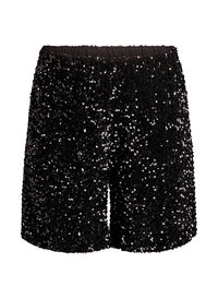 Shorts med høy midje og paljetter, Svart Shorts med høy midje og paljetter